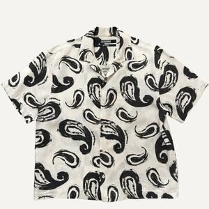 Jacquemus Le Raphia Paisley Print Camp Shirt White Sz 50